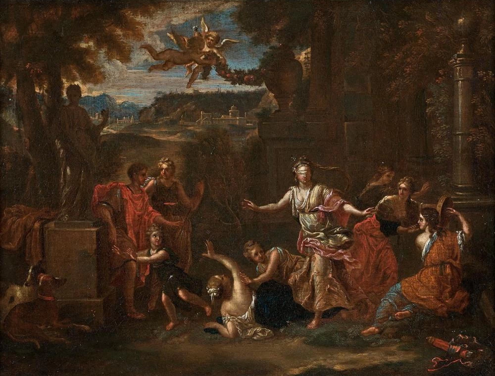 Il gioco del cieco in un paesaggio classico